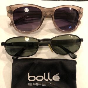 2 pairs of sunglasses. Bollé and Fossil